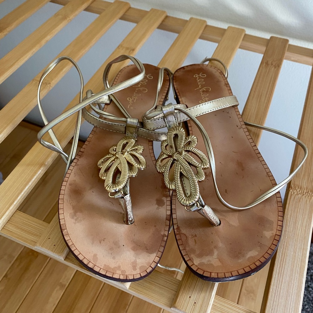 Lilly Pulitzer Lace Up Leather Sandals